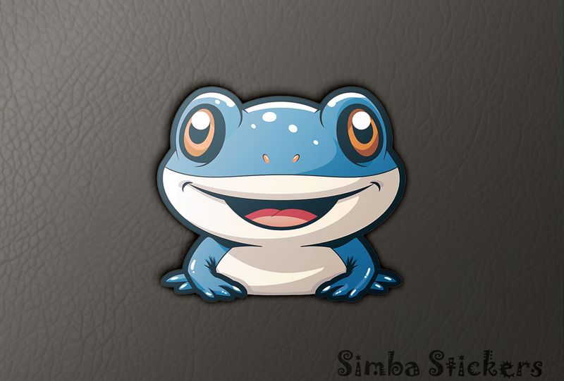 Blue lizard happy and smiling