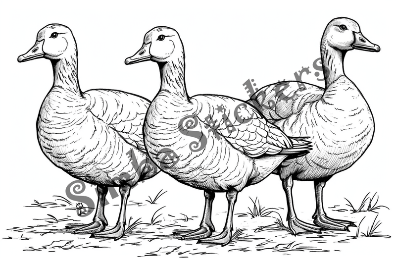 Colouring pages, bundle of geese, 25 images