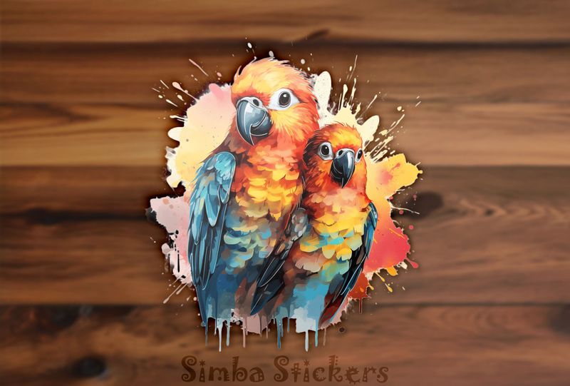 Parrot with youngling, p0mnha