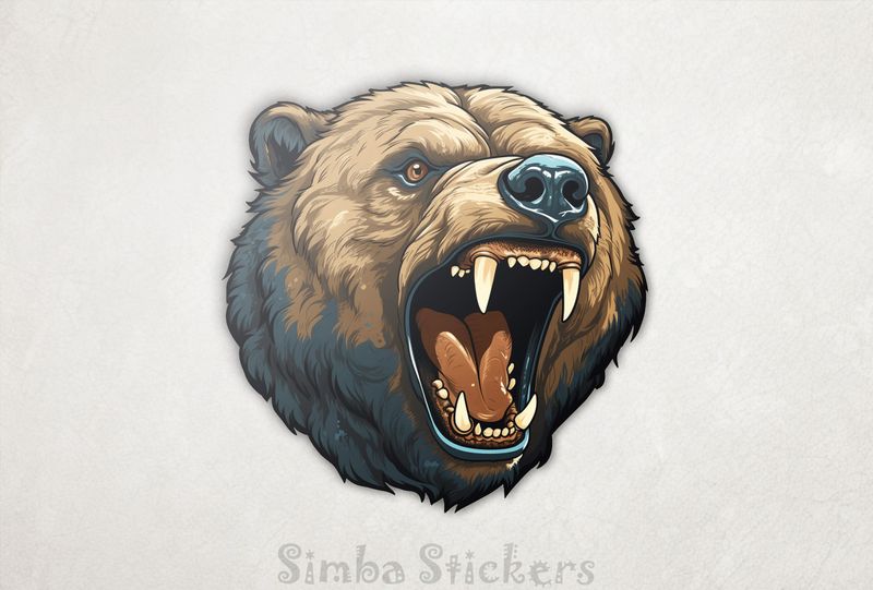 Bear growling, face from the side, mwv7ay