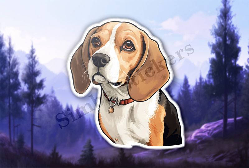 Beagle dog with collar