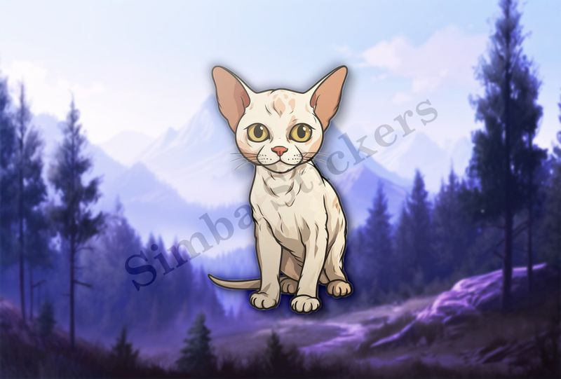 Devon Rex cat sitting