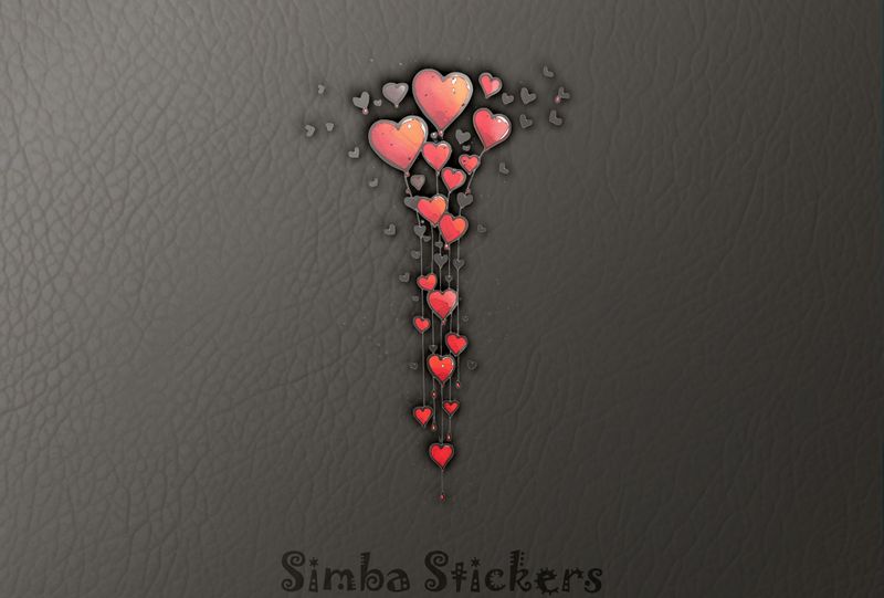 Butterflies swarming around romantic Valentine&#x27;s heart shape balloons, watercolour, ng9spc