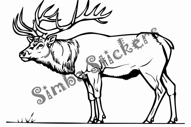 Colouring pages, bundle of elks, 25 images