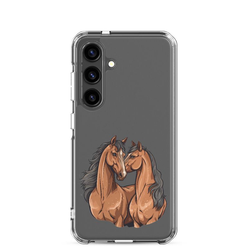 Clear Case for Samsung, Two brown horses snuggling, tdwcyd