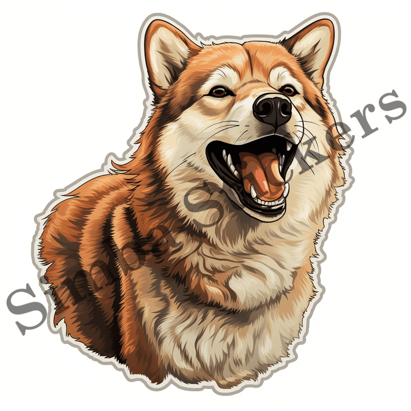 Akita dogs, sticker-style, image set, 10 images