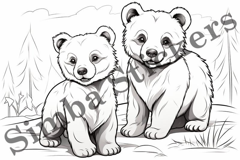Colouring pages, Bundle of bears, 25 images