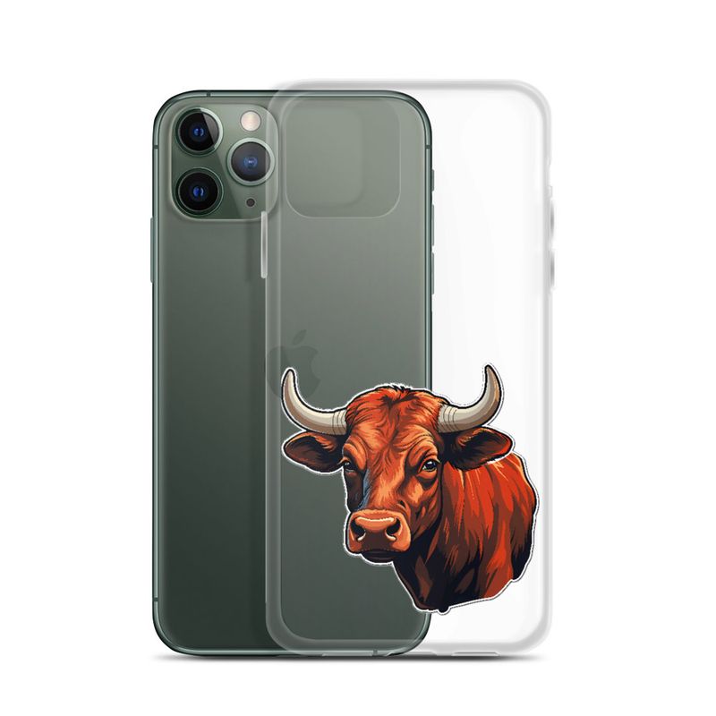 Clear Case for iPhone, Bull face, partial side view, bpor80
