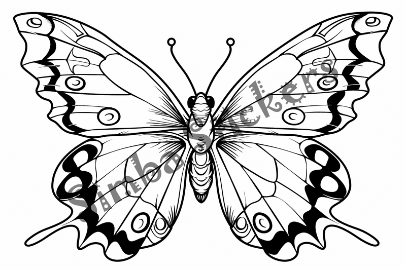 Colouring pages, bundle of butterflies, 50 images 2