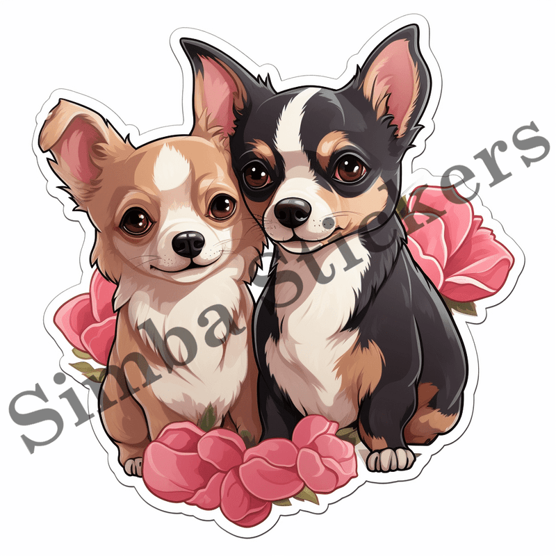 Chihuahua dogs in love, image set, 10 images
