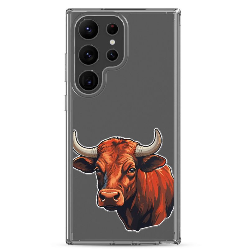 Clear Case for Samsung, Bull face, partial side view, bpor80