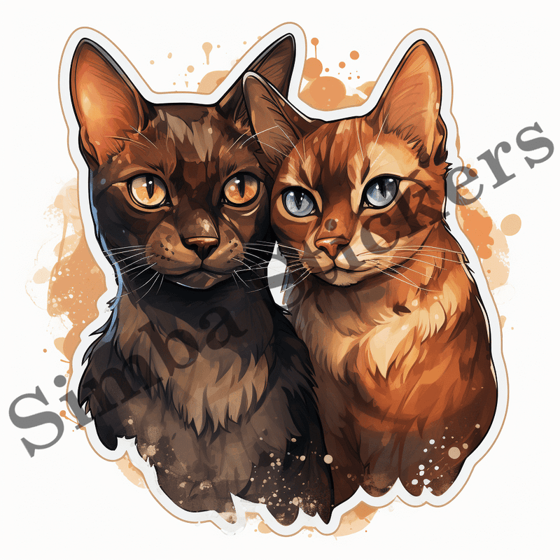 Burmese cats in love, image set, 10 images