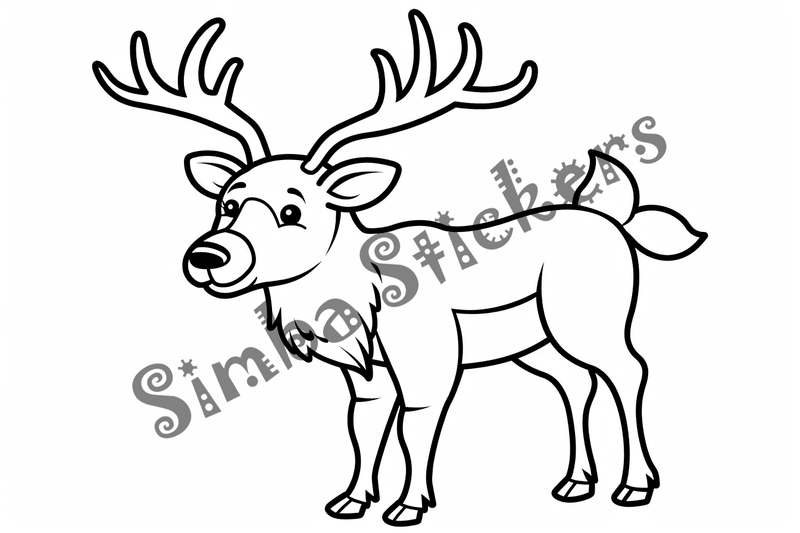 Colouring pages, bundle of singular elks, 10 images