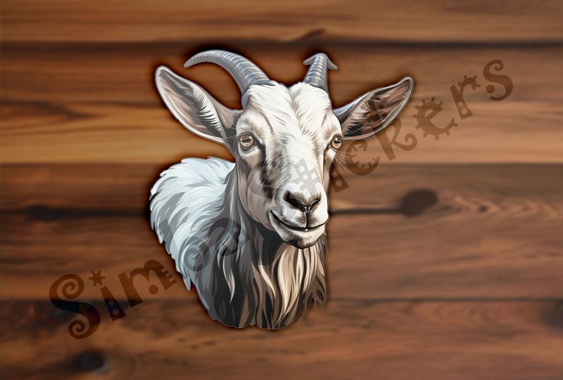 White goat look straight ahead