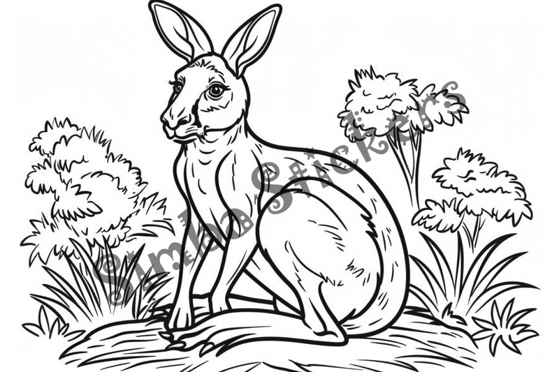 Colouring pages, Bundle of kangaroos, 25 images