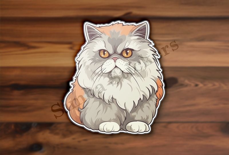 Persian cat, grey and brown