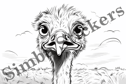 Colouring pages, Bundle of ostriches, 10 images