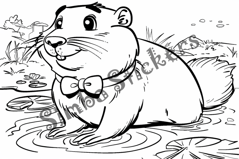 Colouring pages, bundle of groundhogs, 25 images