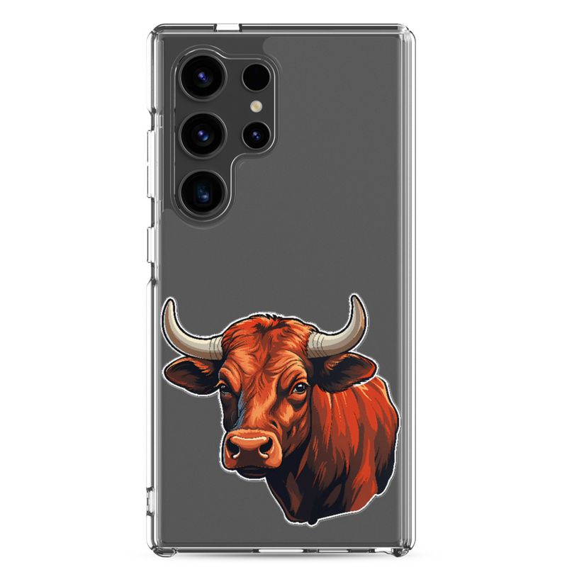 Clear Case for Samsung, Bull face, partial side view, bpor80
