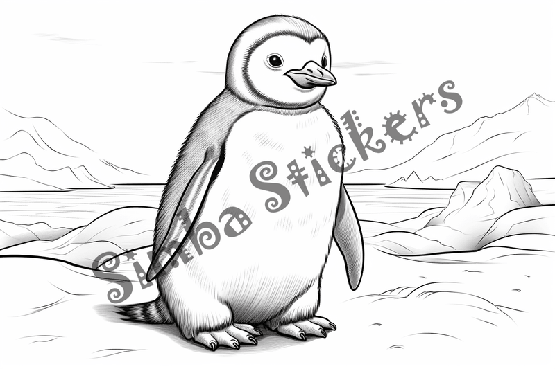 Colouring pages, bundle of penguins, 25 images