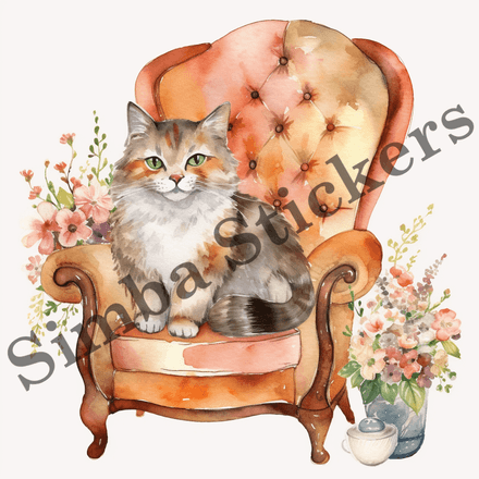 Cats in armchair, image set, 10 images
