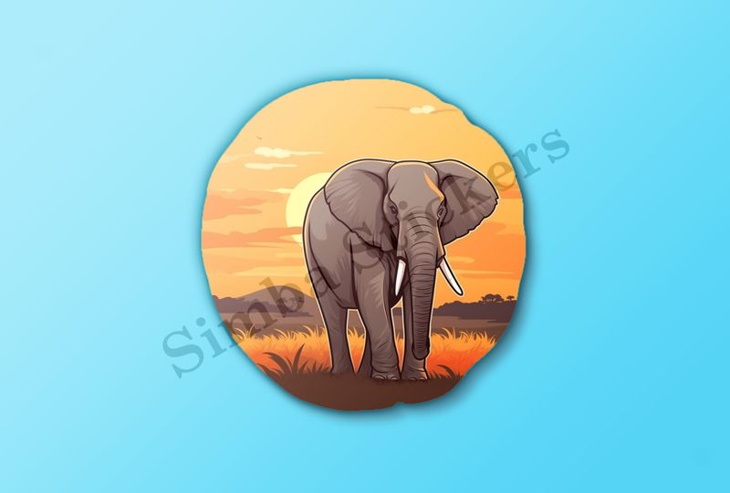 African elephant at sunrise