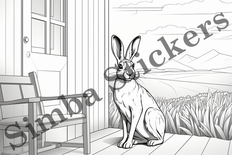 Colouring pages, Bundle of hares, 25 images