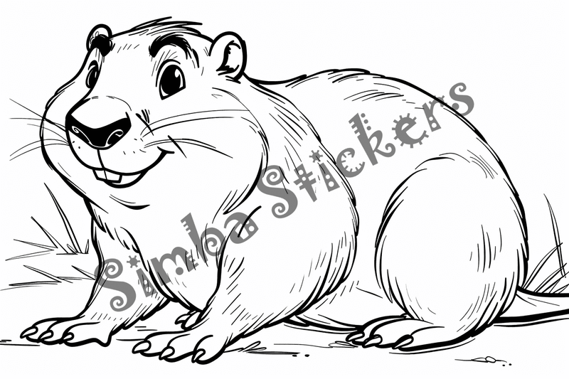 Colouring pages, bundle of groundhogs, 50 images