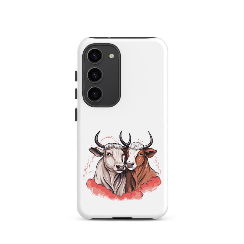 Tough Case for Samsung, Bull and cow, romantic, reddish clouds, qoucds