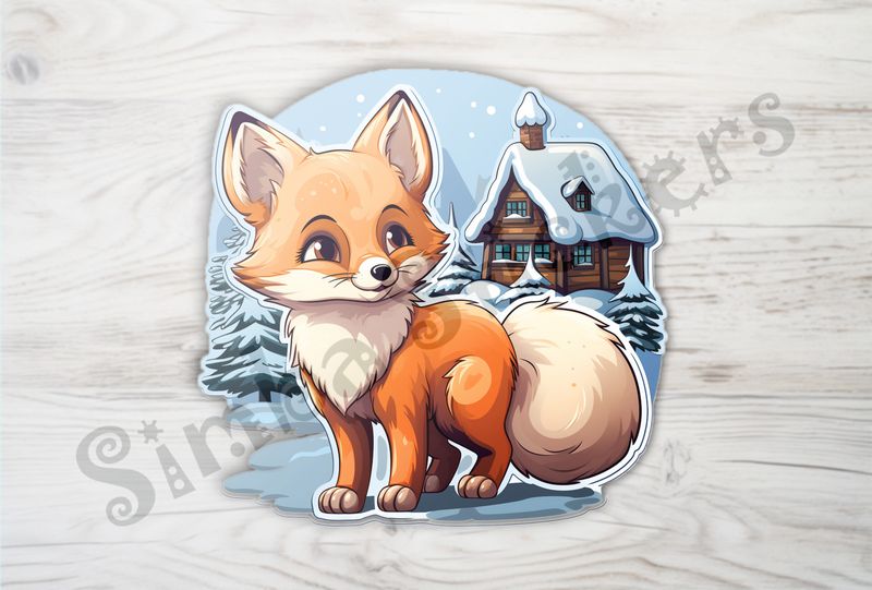 Red Fox outside a house in the snow