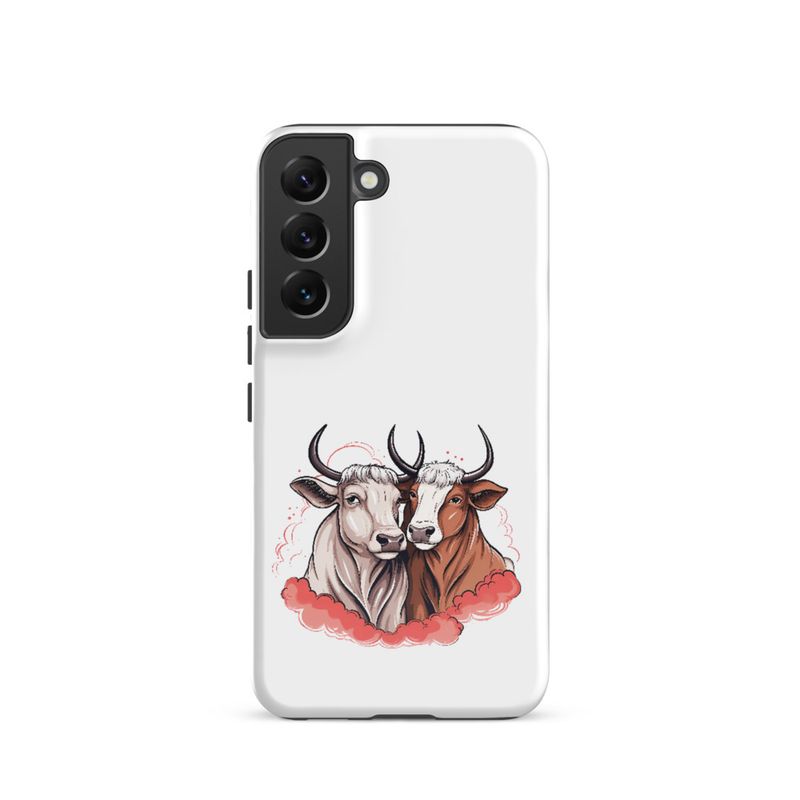 Tough Case for Samsung, Bull and cow, romantic, reddish clouds, qoucds