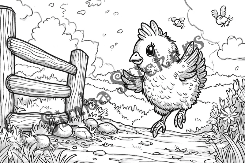 Colouring pages, bundle of chicken, 10 images