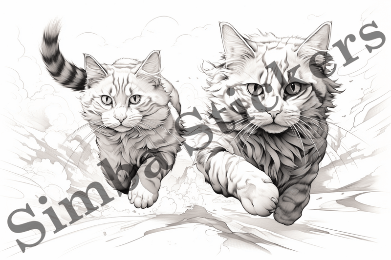 Colouring pages, Bundle of cats, 25 images
