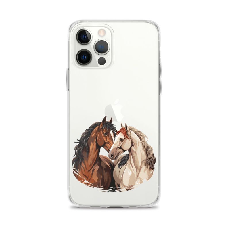 Clear Case for iPhone, Horses nose-to-nose, jbgjpy