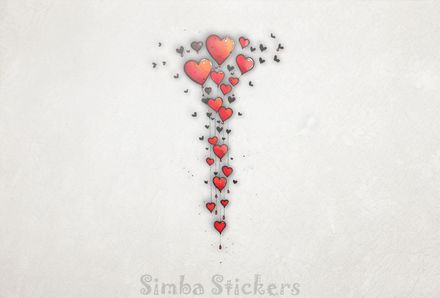 Butterflies swarming around romantic Valentine&#x27;s heart shape balloons, watercolour, ng9spc