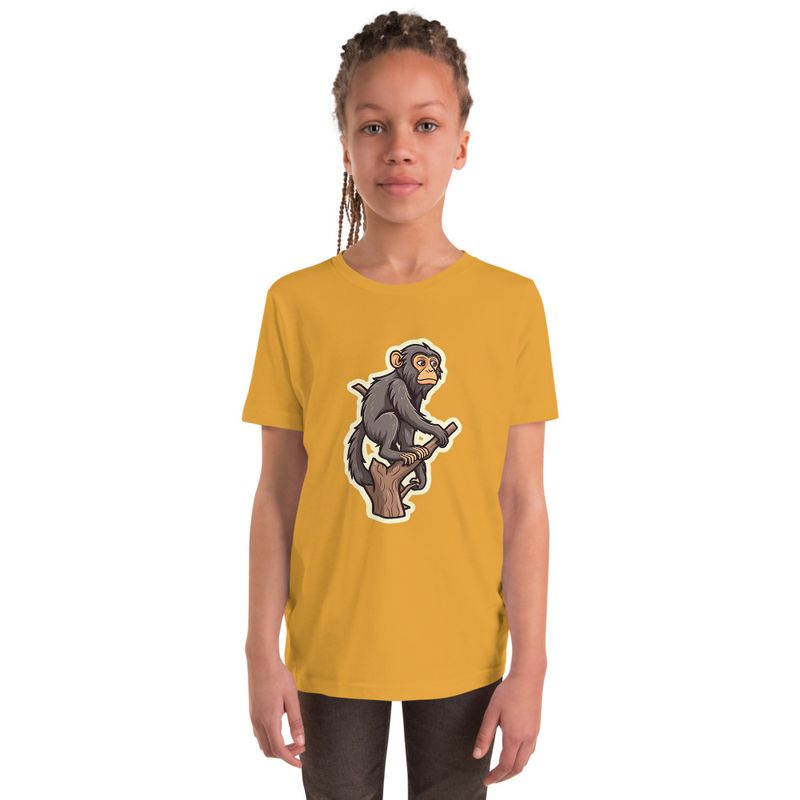 Youth T-shirt, Baboon on a tree, looking sad 
