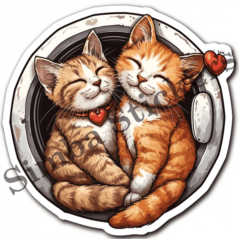 Cats and kittens on or in washing machines, image set, 10 images