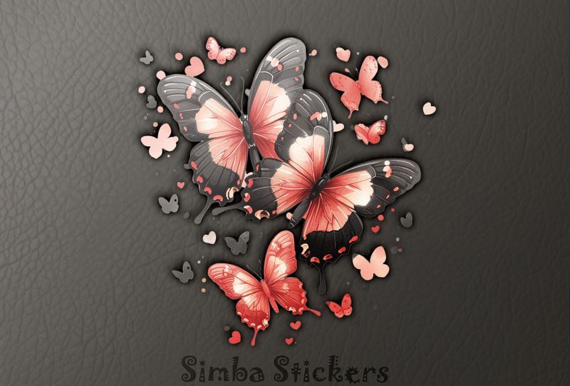 Butterflies red and black, watercolour, oaivq2