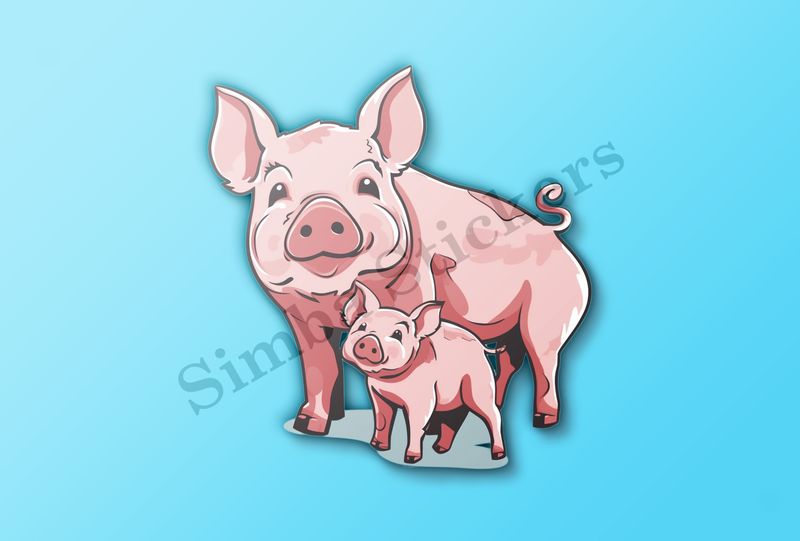 Big pig with piglet