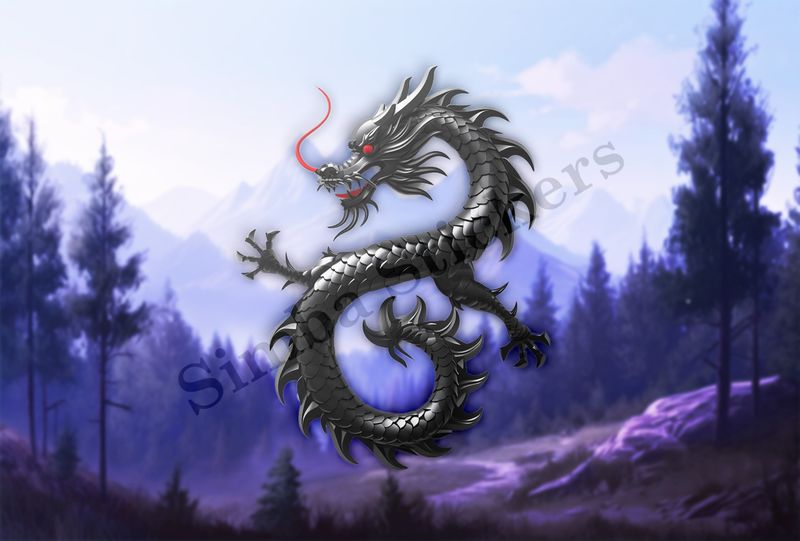 Black Chinese dragon