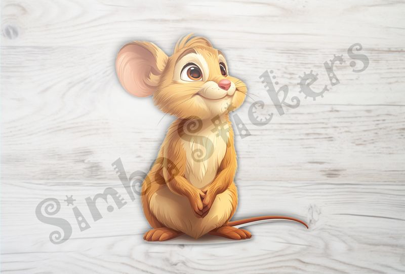 Mouse holding hands together with cheeky smile