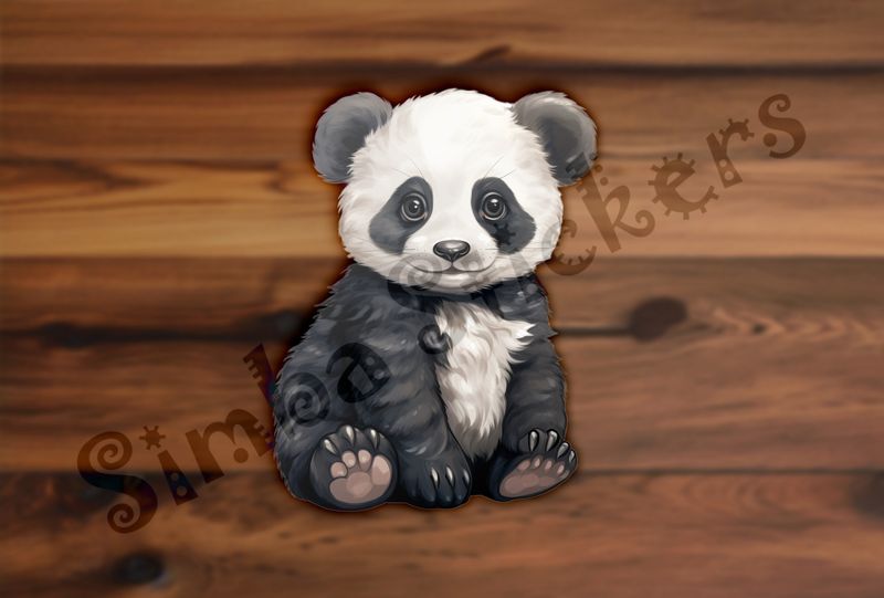 Smiling Panda bear sitting down, uee76o
