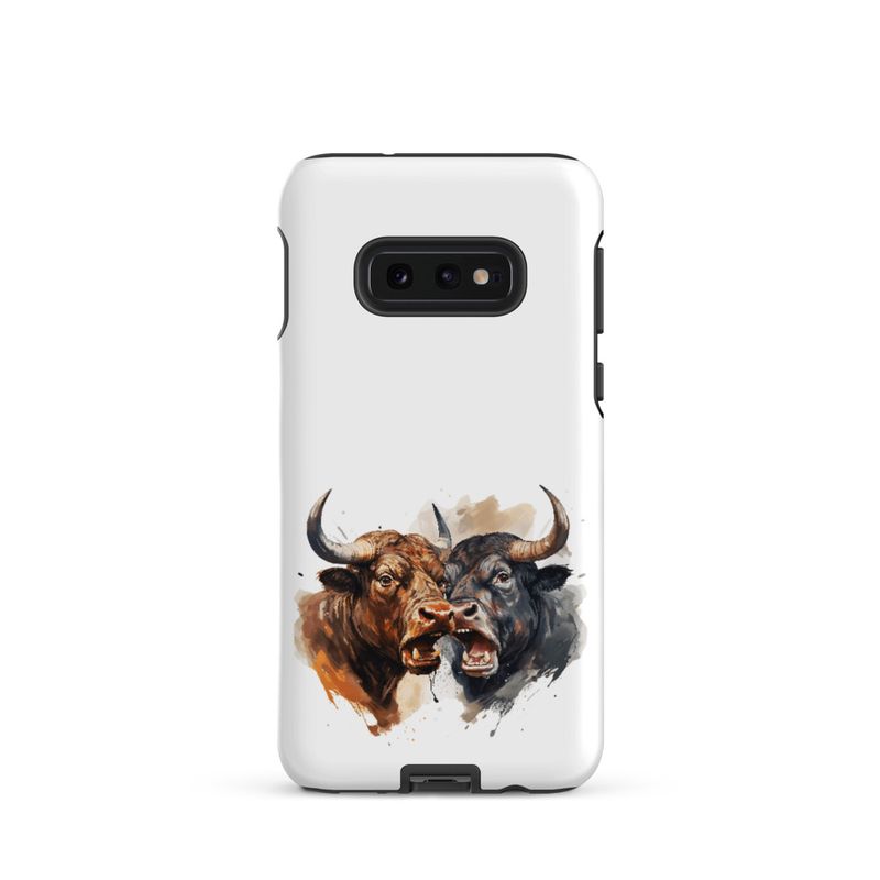 Tough Case for Samsung, Bulls facing up to each other, watercolour, dx5eff