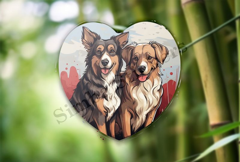 Dogs cuddling