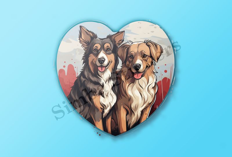 Dogs cuddling