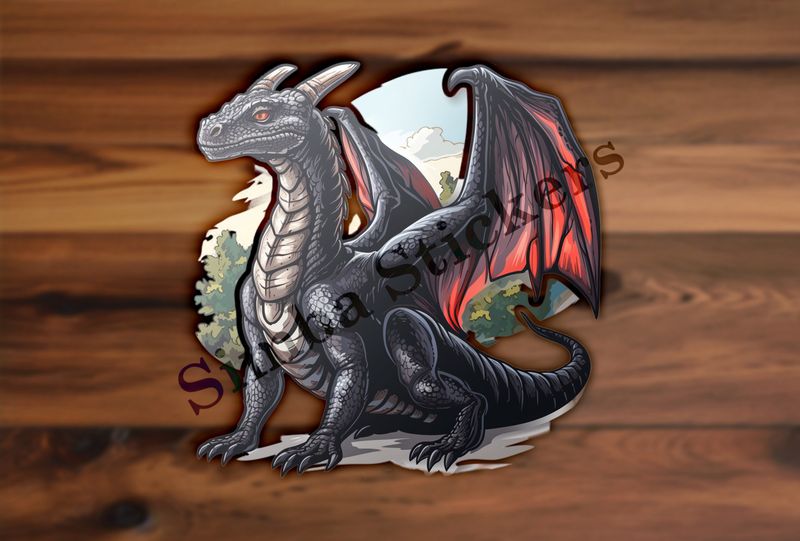 Black dragon in the forest