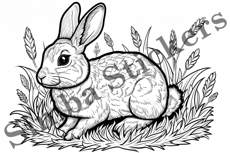 Colouring pages, Bundle of hares, 25 images