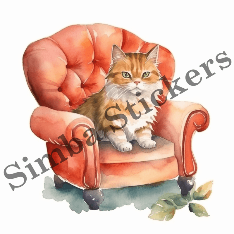Cats in armchair, image set, 10 images