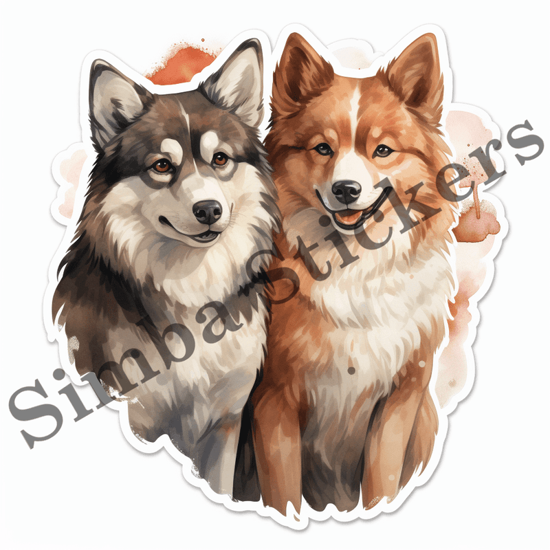 Akita dogs in love, image set, 10 images