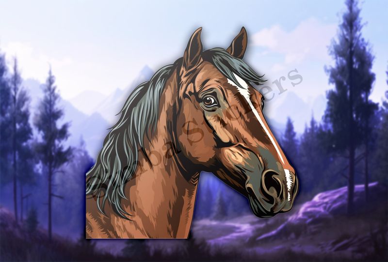 Brown horse , side glance, nd2qsc